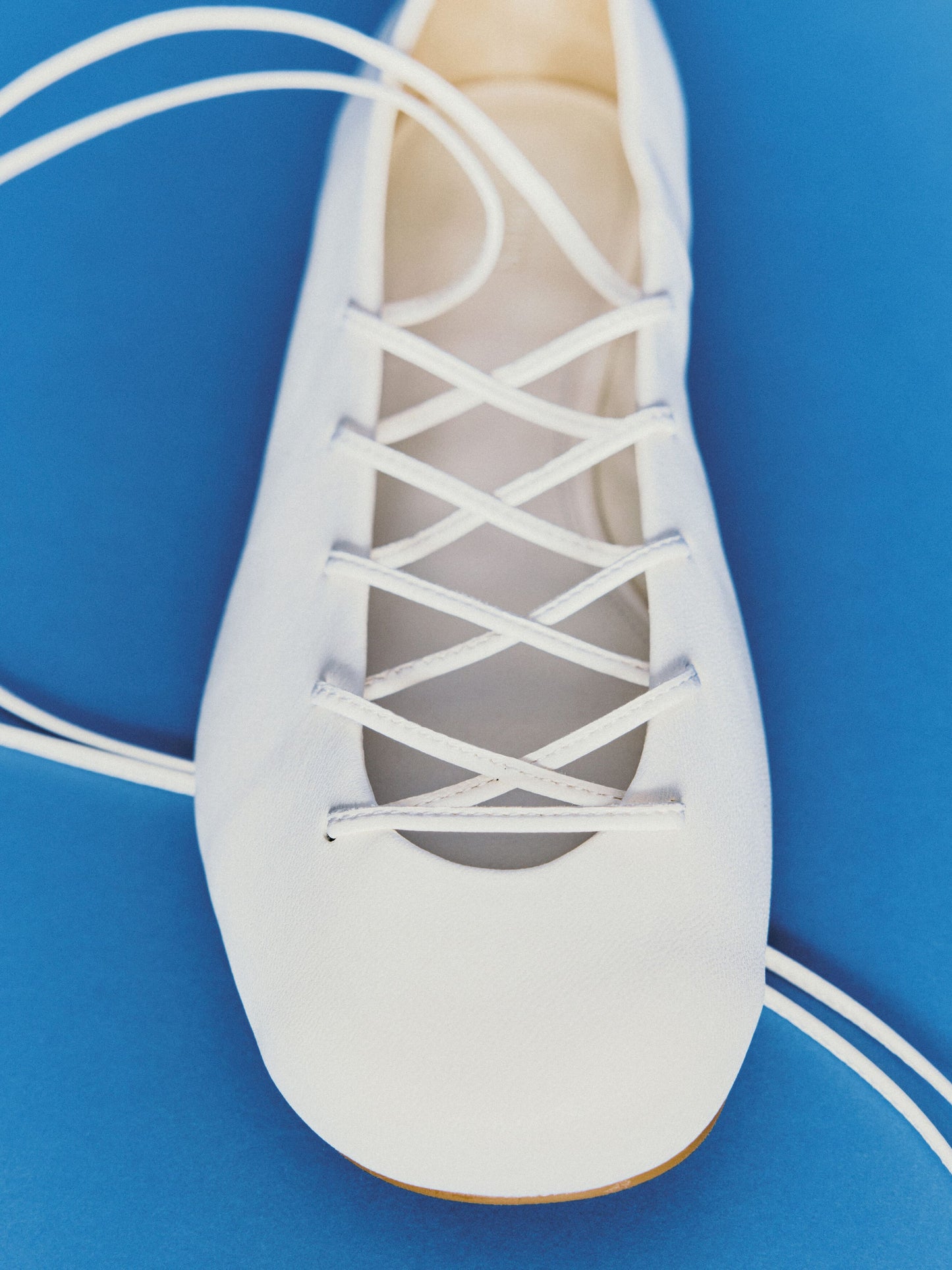 Lace-Up Leather Ballerinas