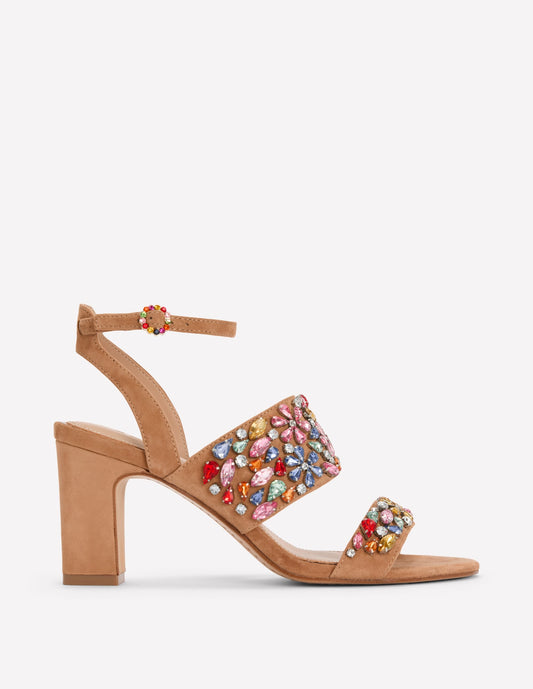Embellished Block Heel Sandal