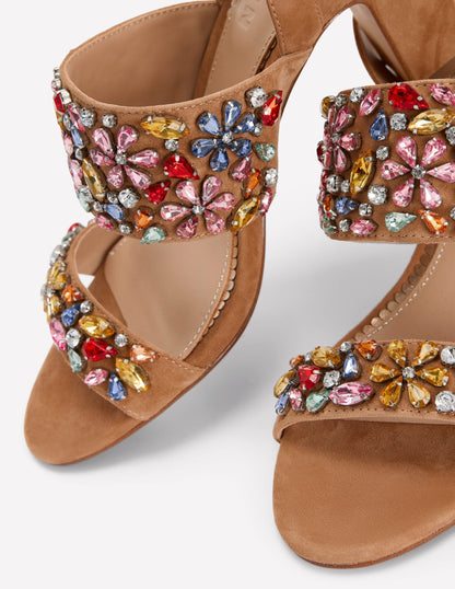 Embellished Block Heel Sandal