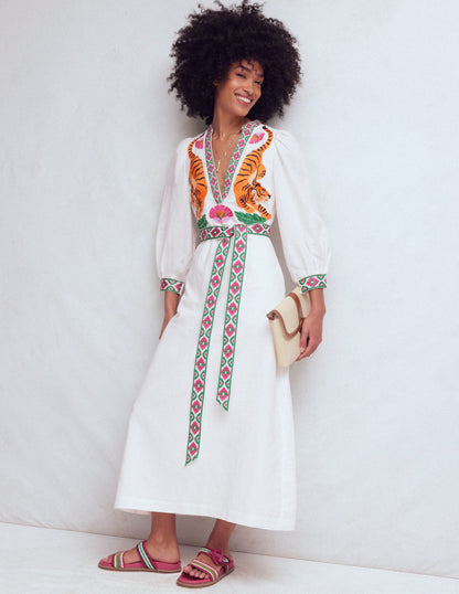 Octavia Linen Blend Dress