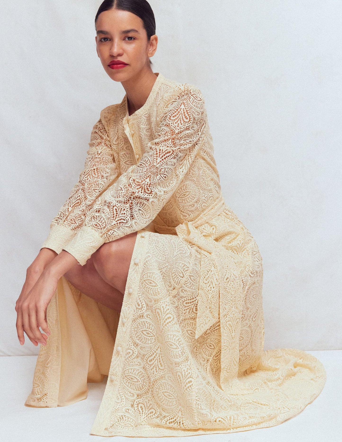 Blouson Sleeve Lace Dress