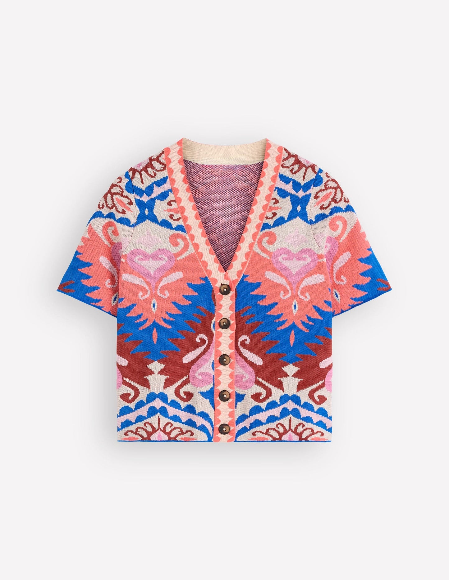 Short Sleeve Jacquard Cardigan