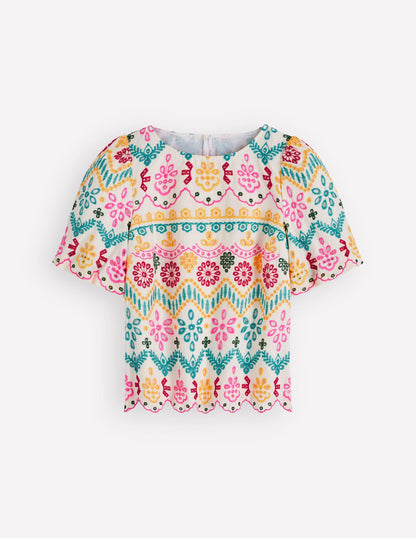 Linen Puff Sleeve Top