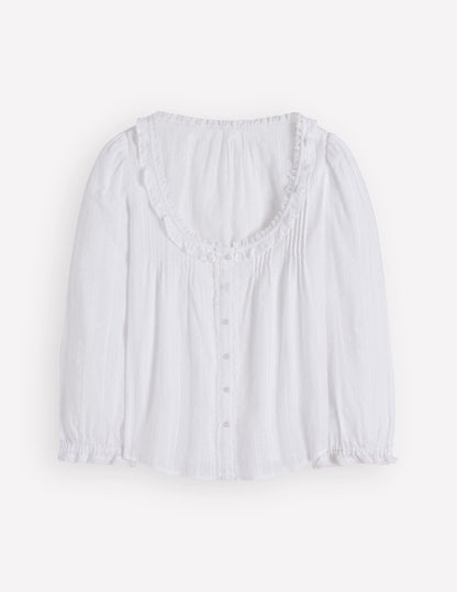 Scoop Neck Ruffle Top