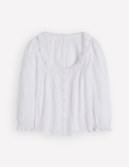 Scoop Neck Ruffle Top