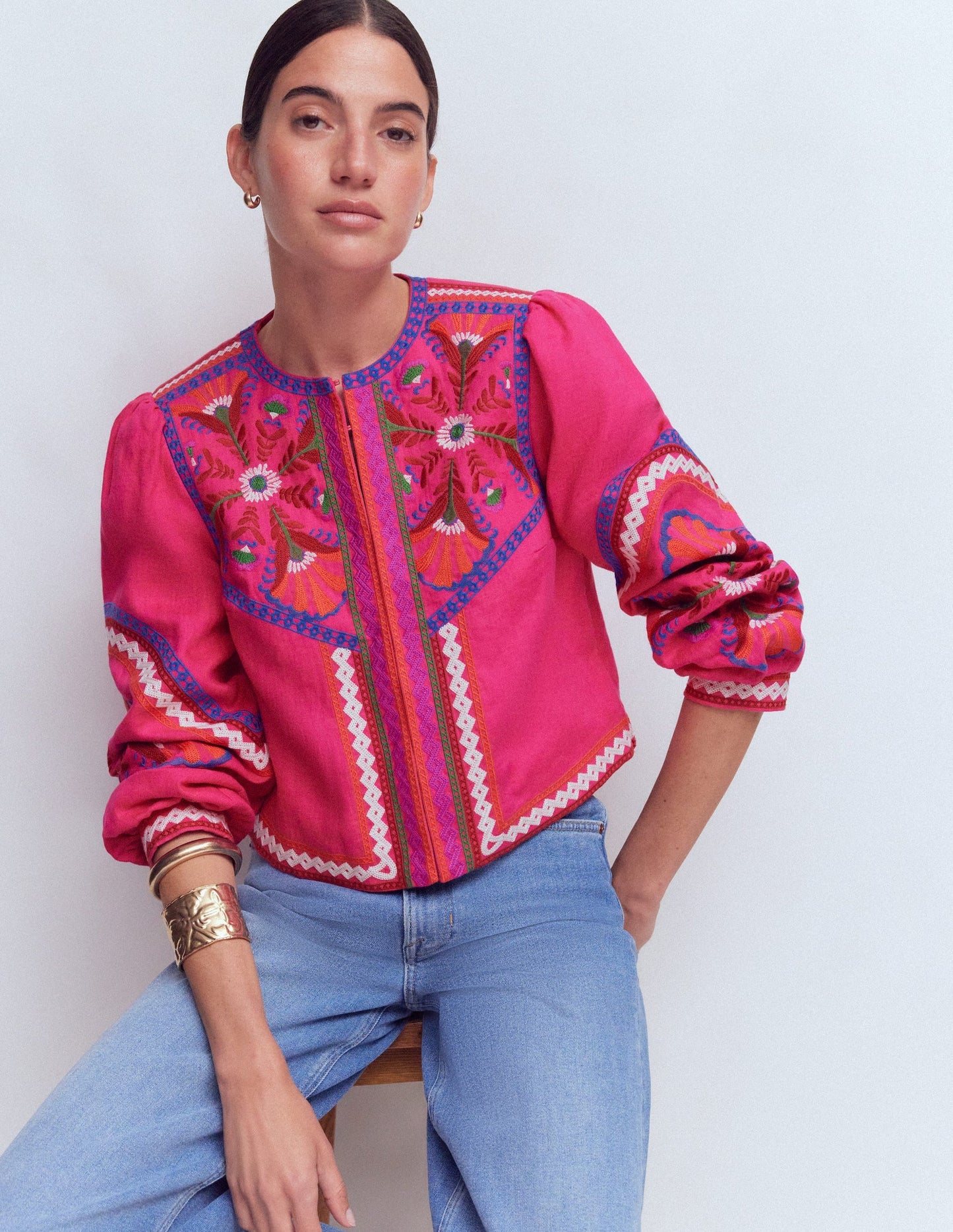 Embroidered Linen Jacket