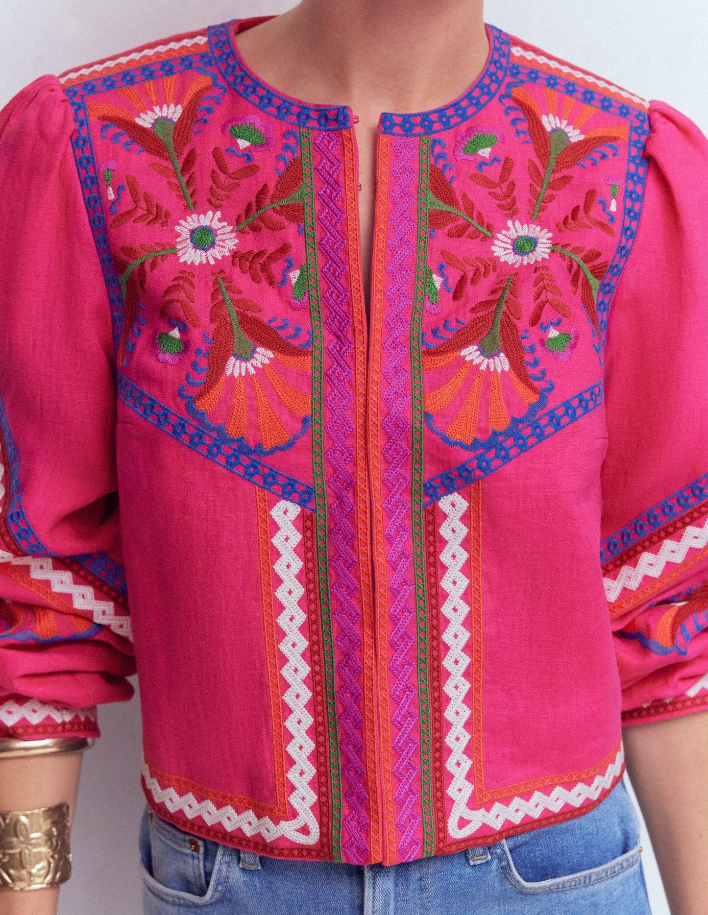 Embroidered Linen Jacket