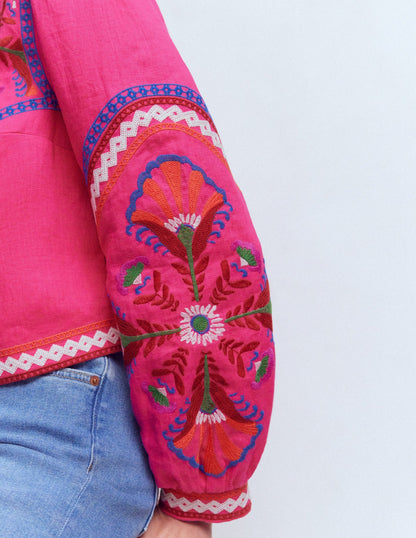Embroidered Linen Jacket