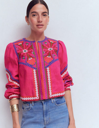 Embroidered Linen Jacket