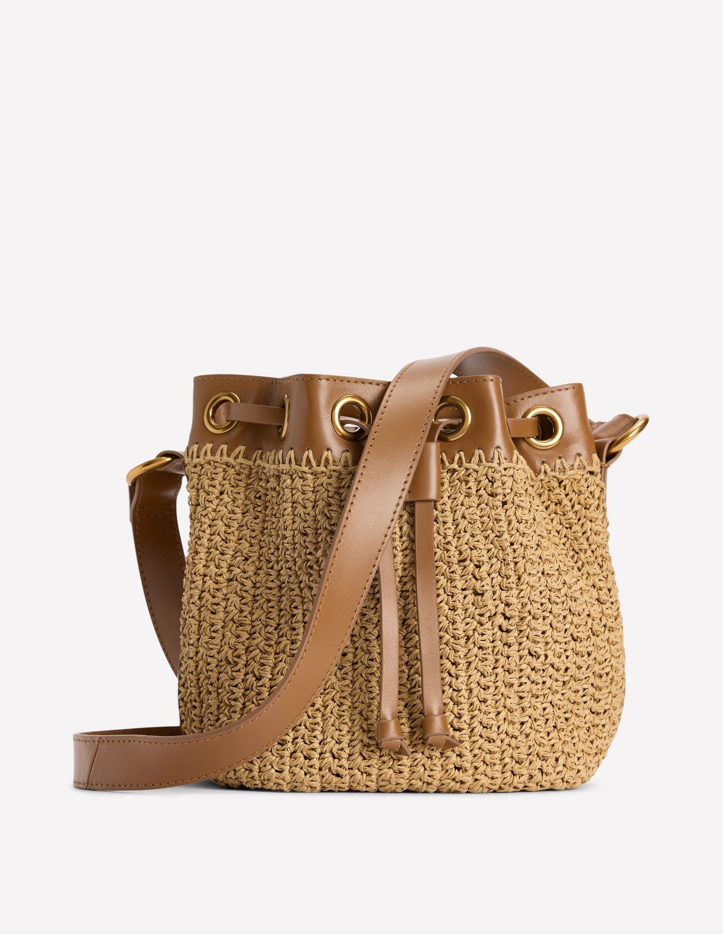 Mini Straw Bucket Bag