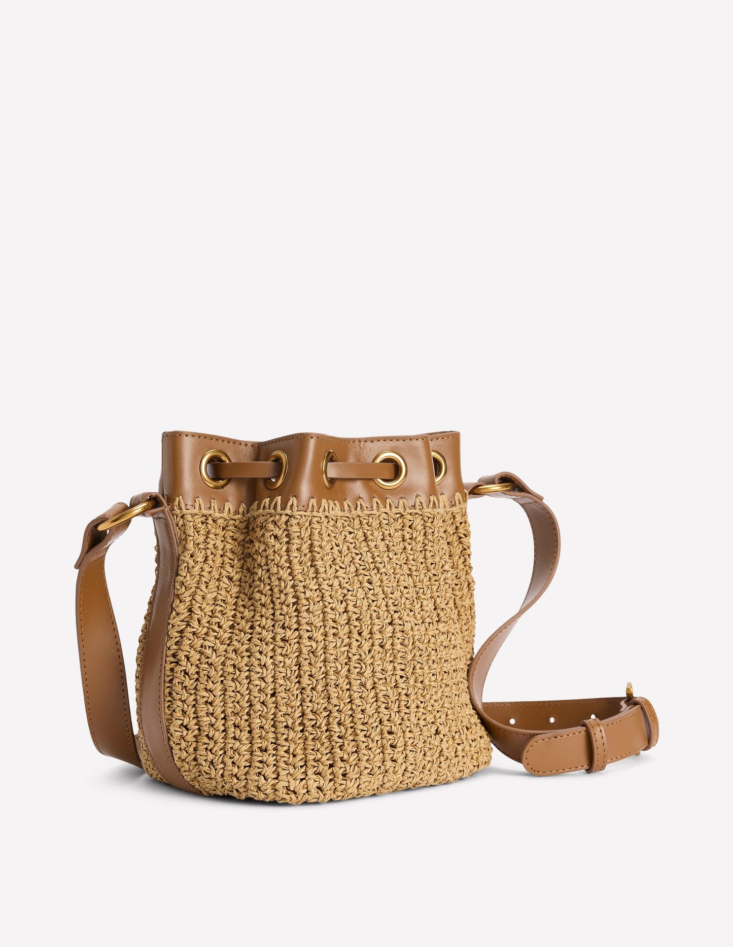 Mini Straw Bucket Bag