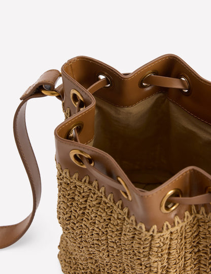 Mini Straw Bucket Bag