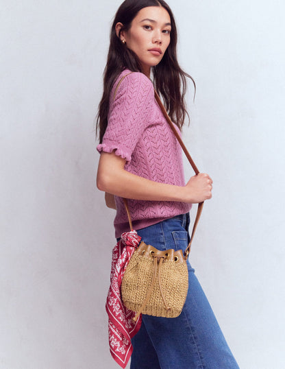 Mini Straw Bucket Bag