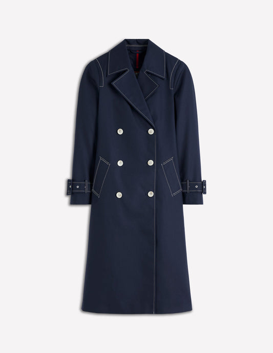 Double Breasted Trench-Navy