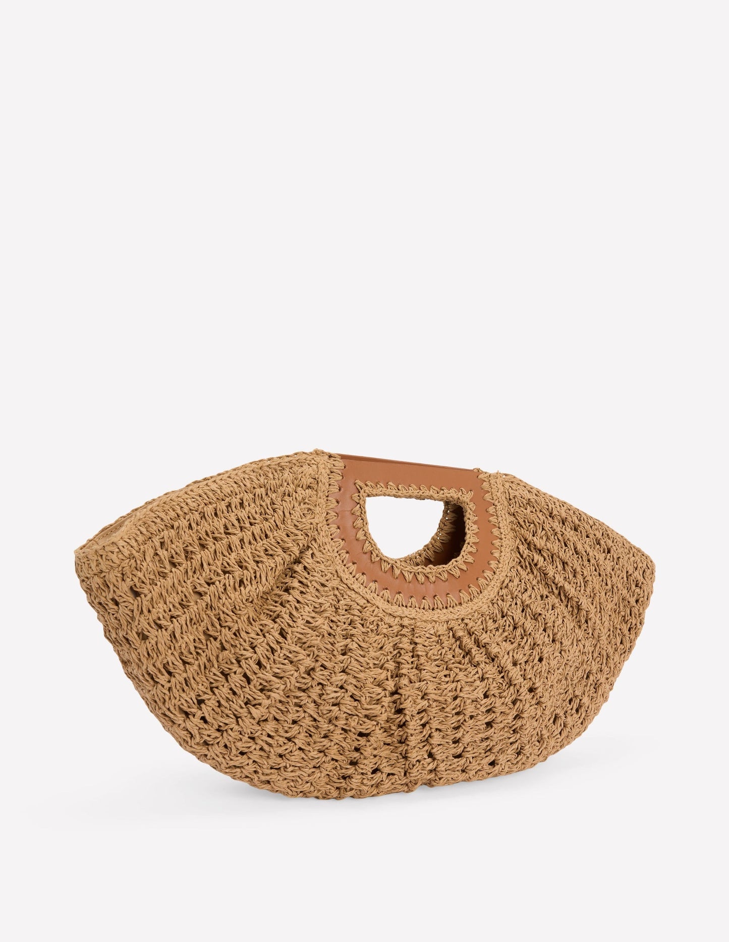 Raffia Moon Clutch