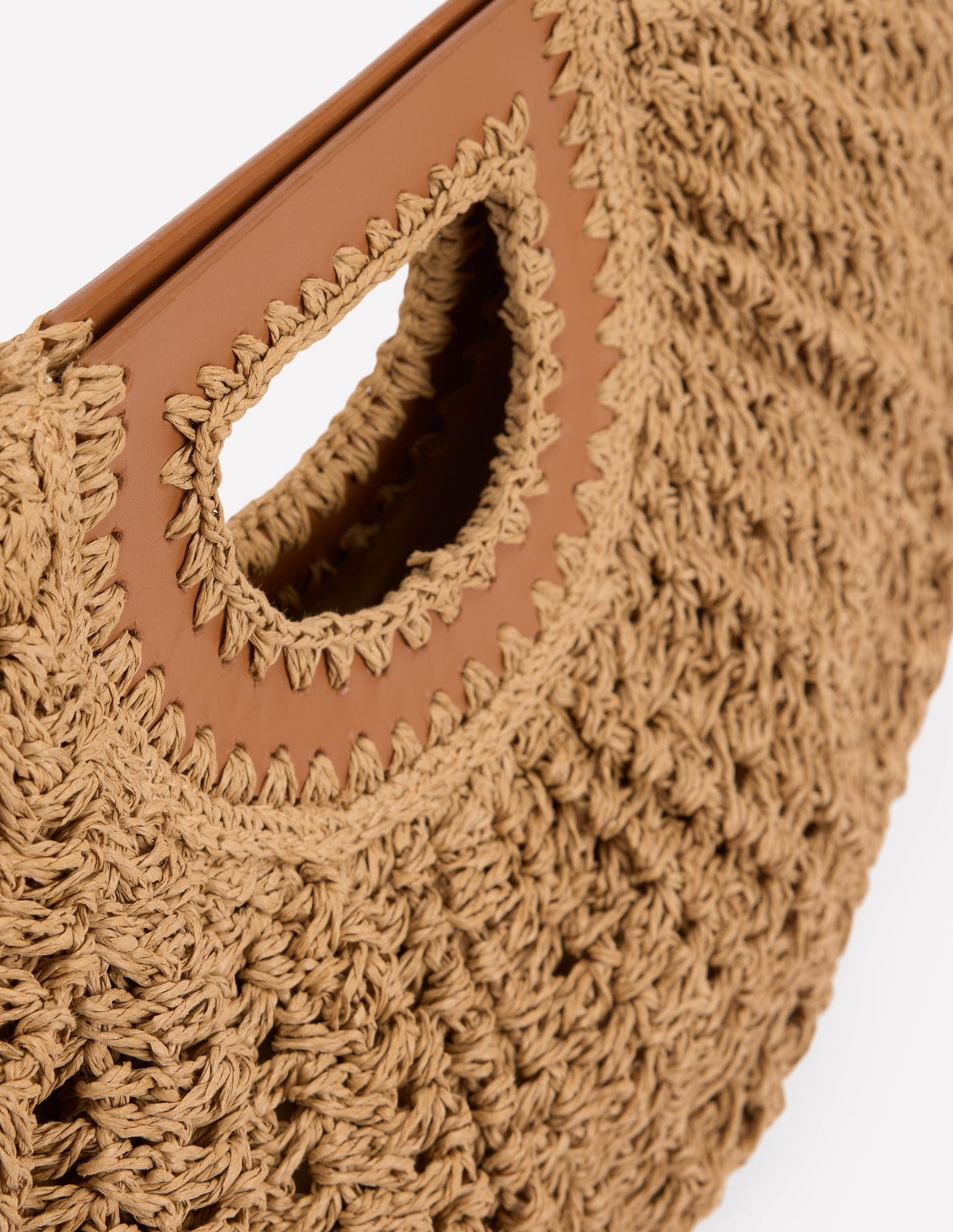 Raffia Moon Clutch