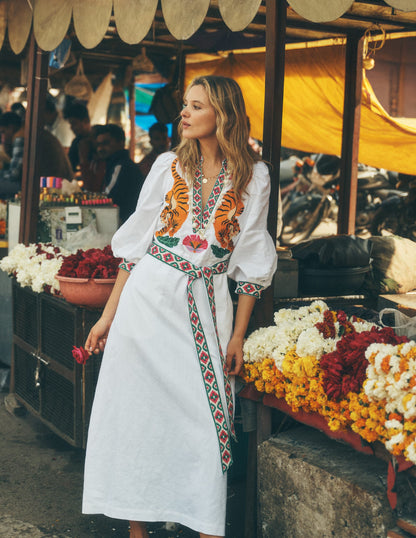 Octavia Linen Blend Dress