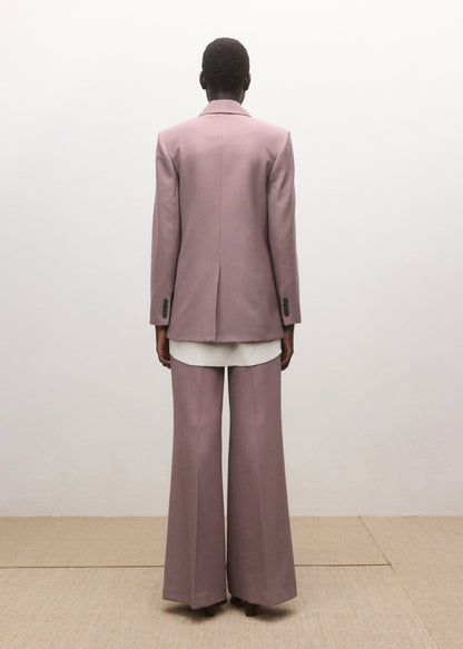 Flared wool suit trousers