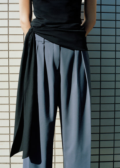 Straight wool suit trousers