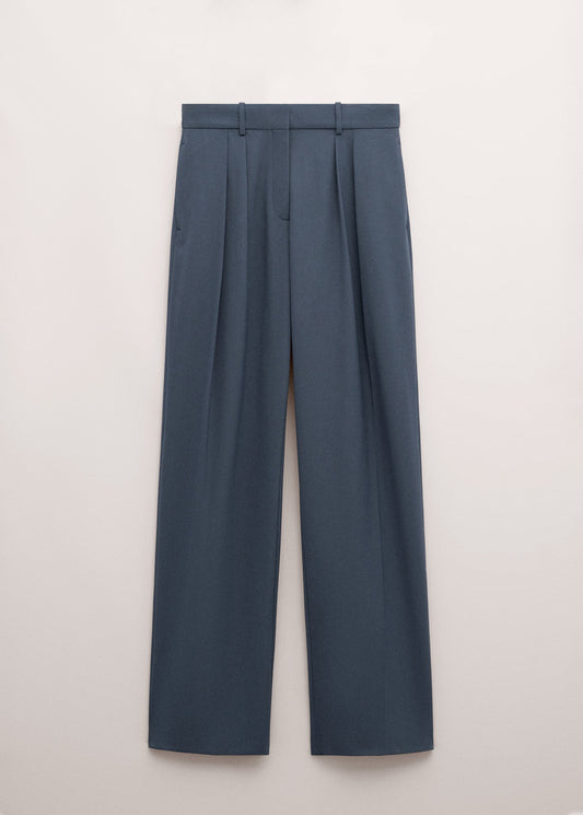 Straight wool suit trousers
