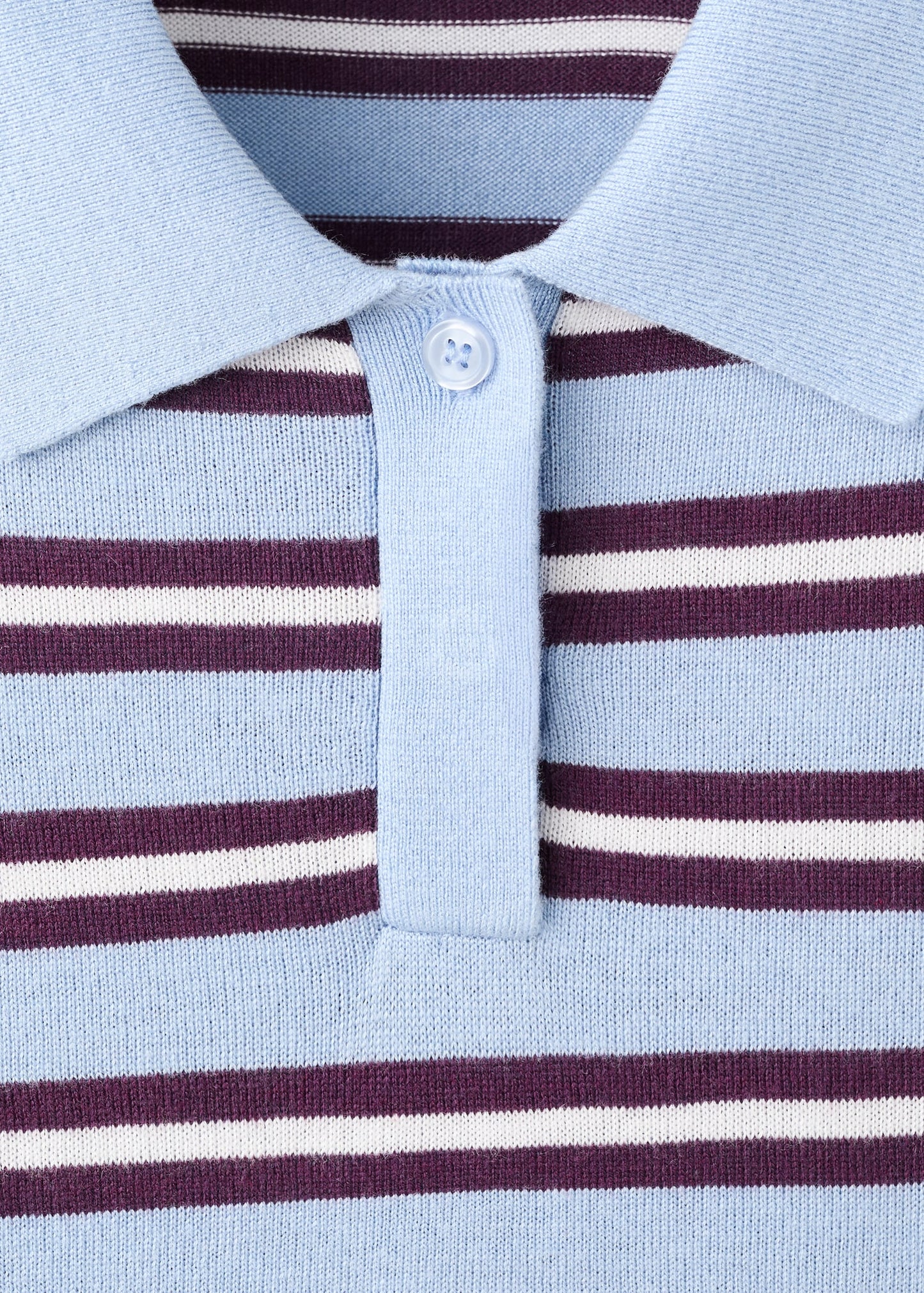 Striped polo-neck sweater