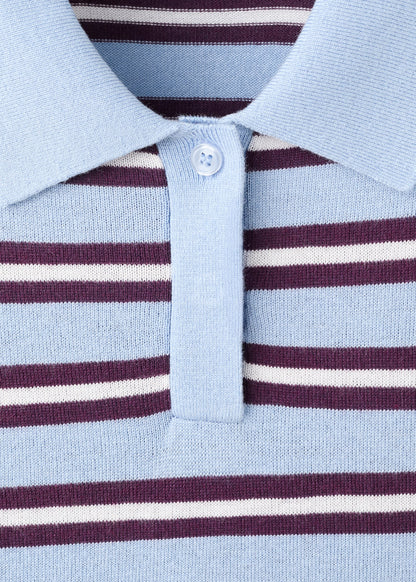 Striped polo-neck sweater