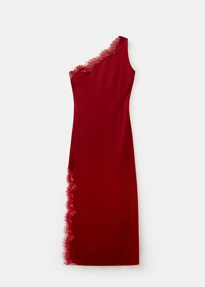 Asymmetrical dress with scarf