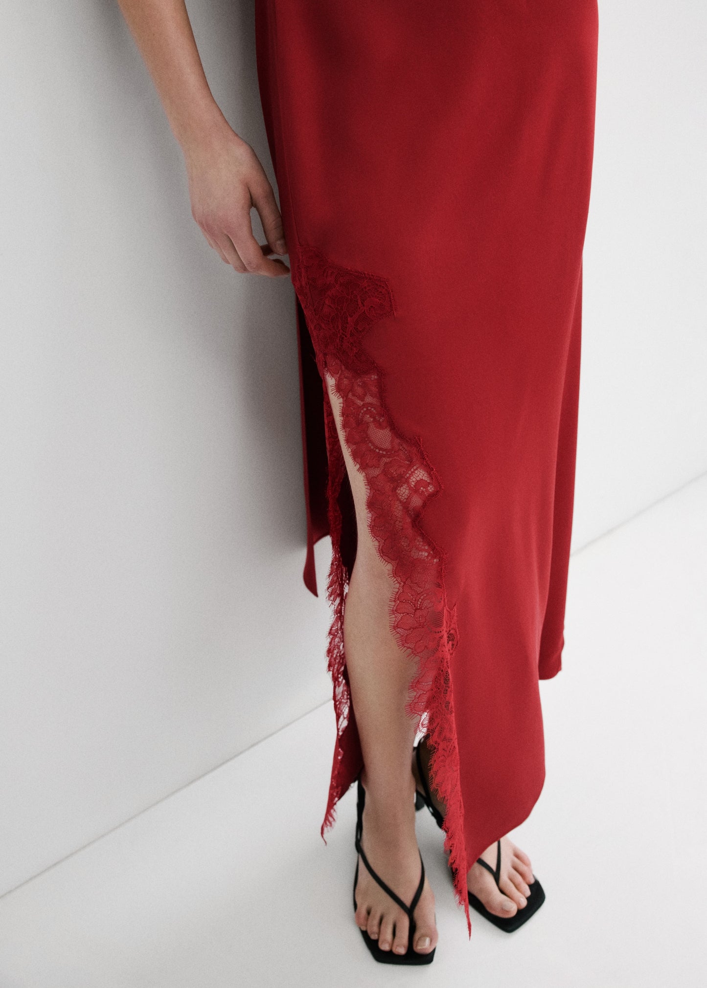 Asymmetrical dress with scarf