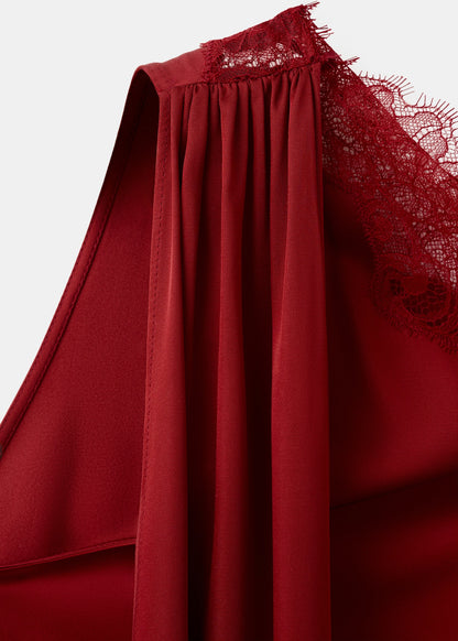 Asymmetrical dress with scarf