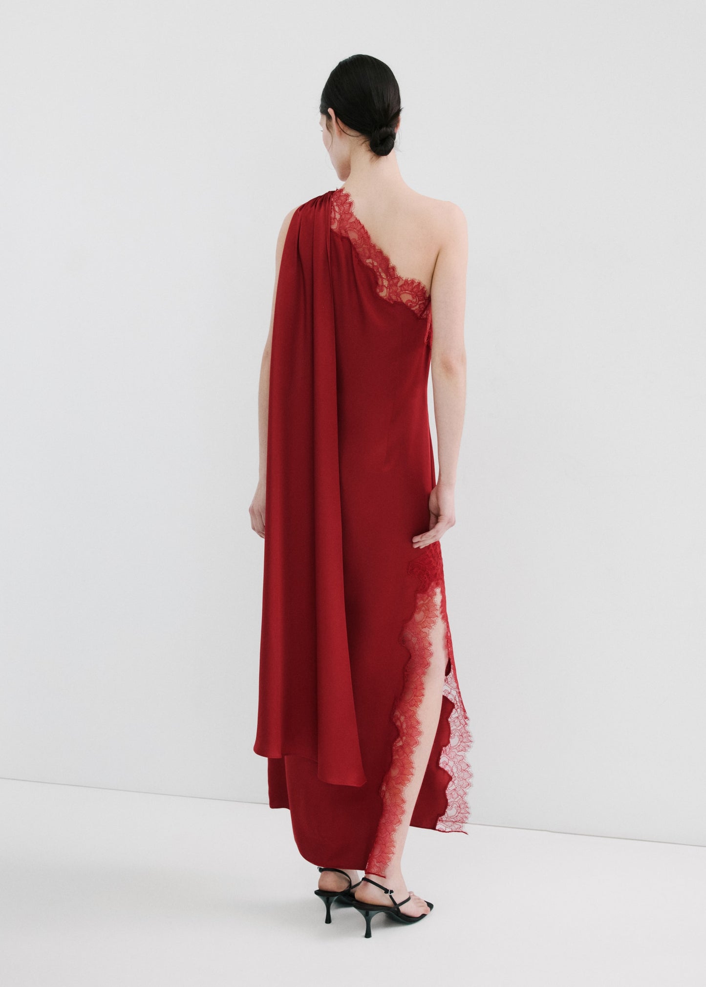 Asymmetrical dress with scarf