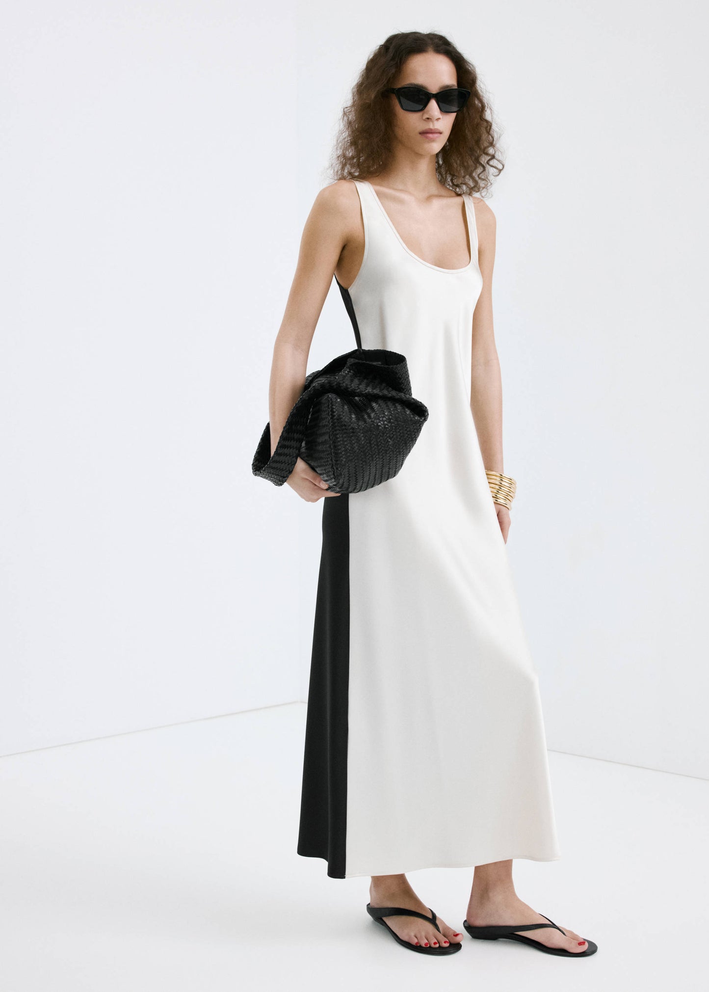 Two-tone satin dress