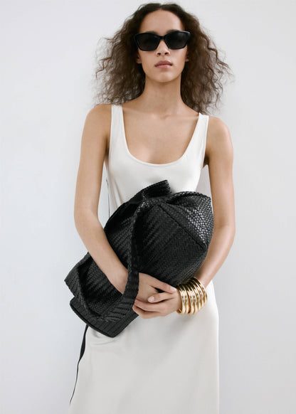 Two-tone satin dress