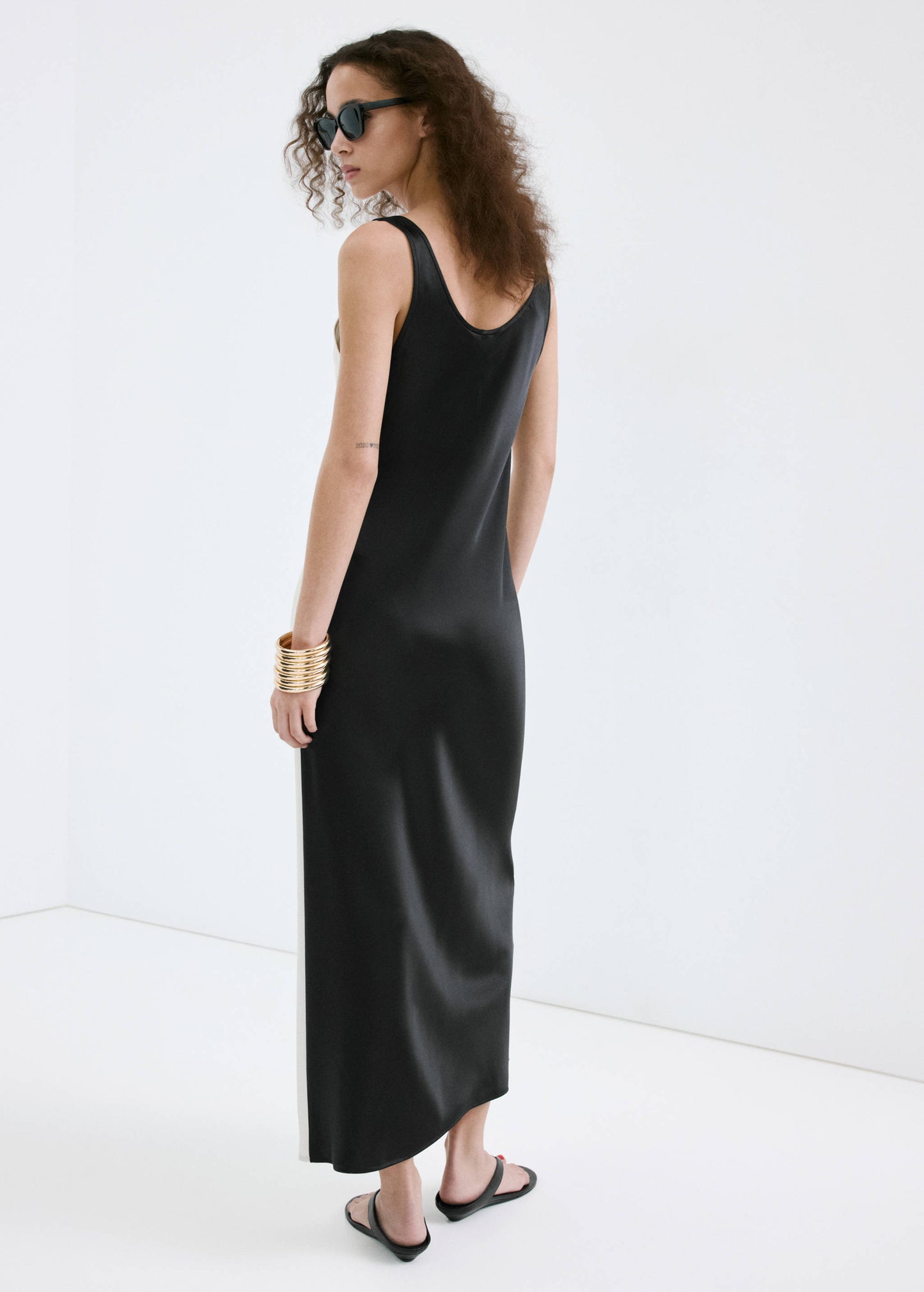 Two-tone satin dress
