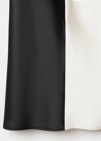 Two-tone satin dress