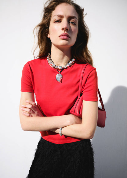 Short-sleeved cotton t-shirt