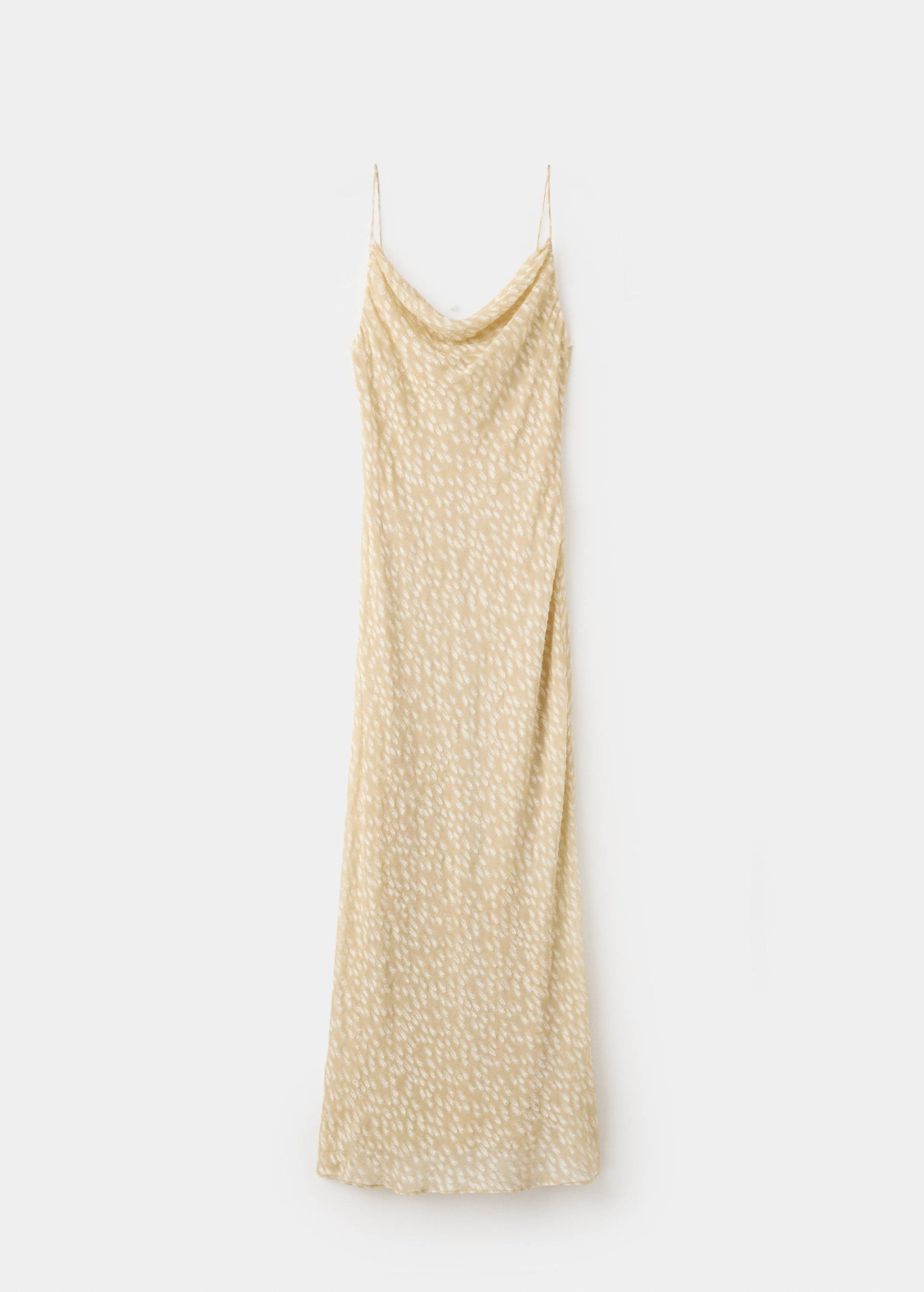 Long dress with draped neck