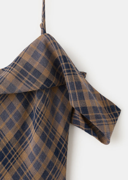 Check asymmetrical dress