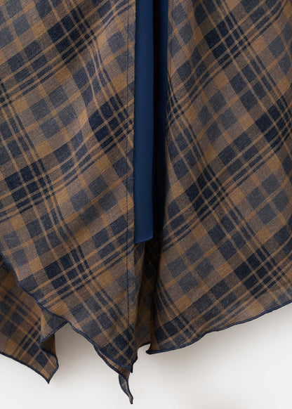 Check asymmetrical dress