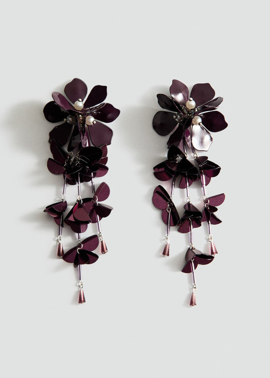 Hanging floral earrings