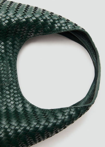 Mini braided leather bag