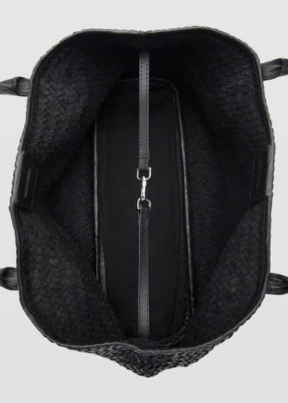Braided leather bag