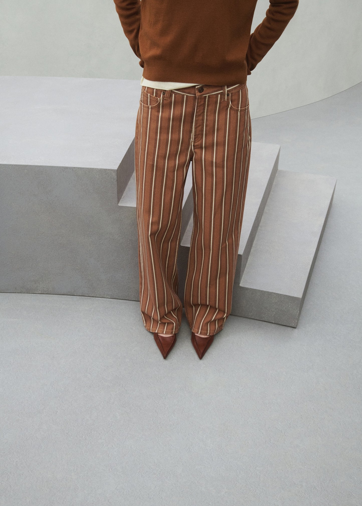 Straight striped jeans