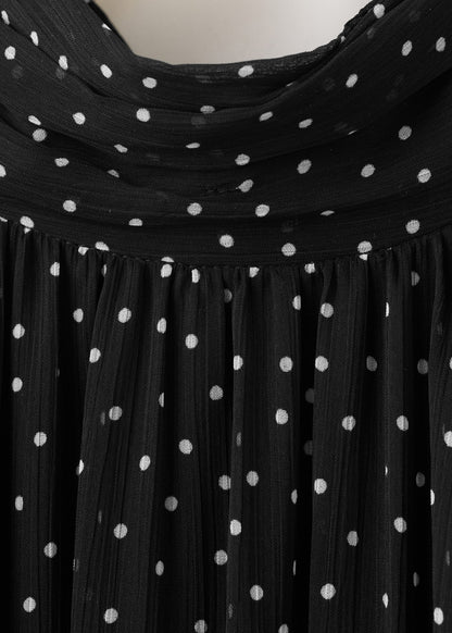 Polka dot dress with puff sleeves