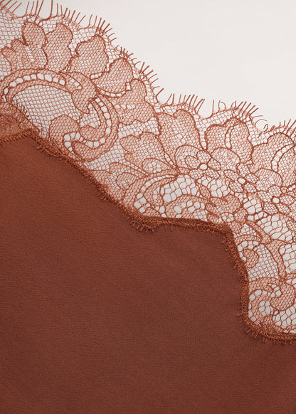 Asymmetric satin lace dress