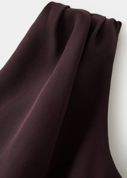 Wrap neckline satin jumpsuit