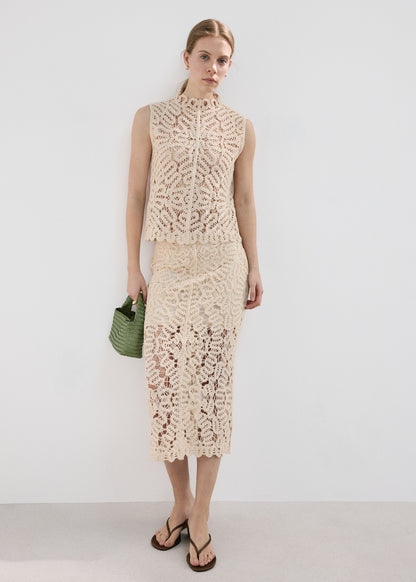 Openwork knit top