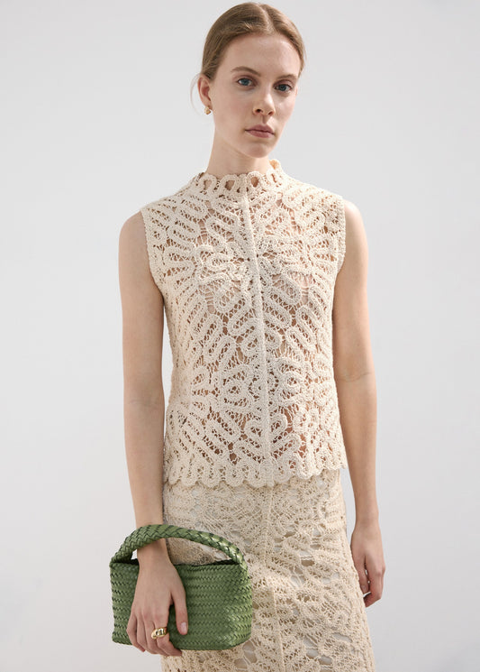 Openwork knit top