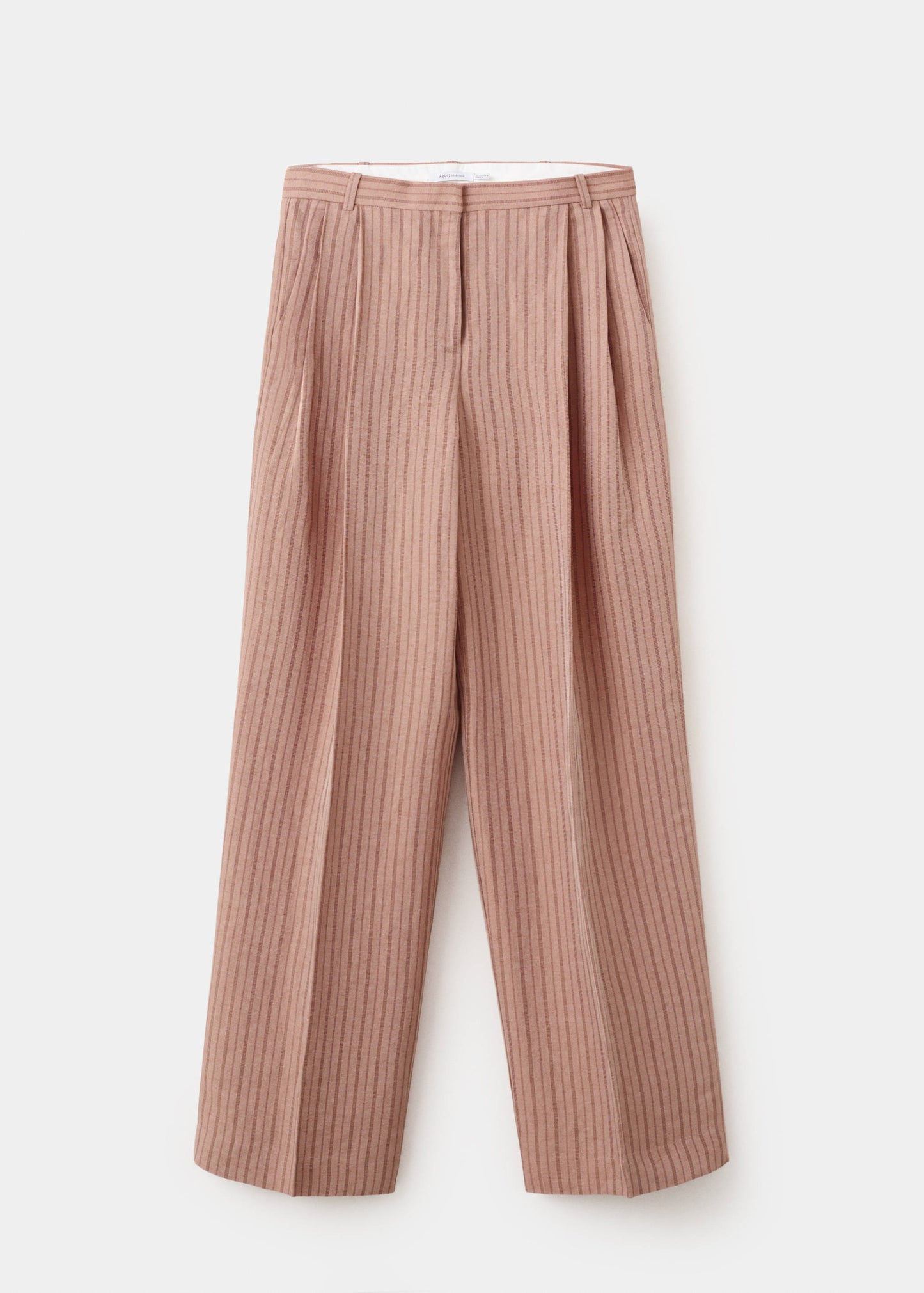 Striped linen suit trousers