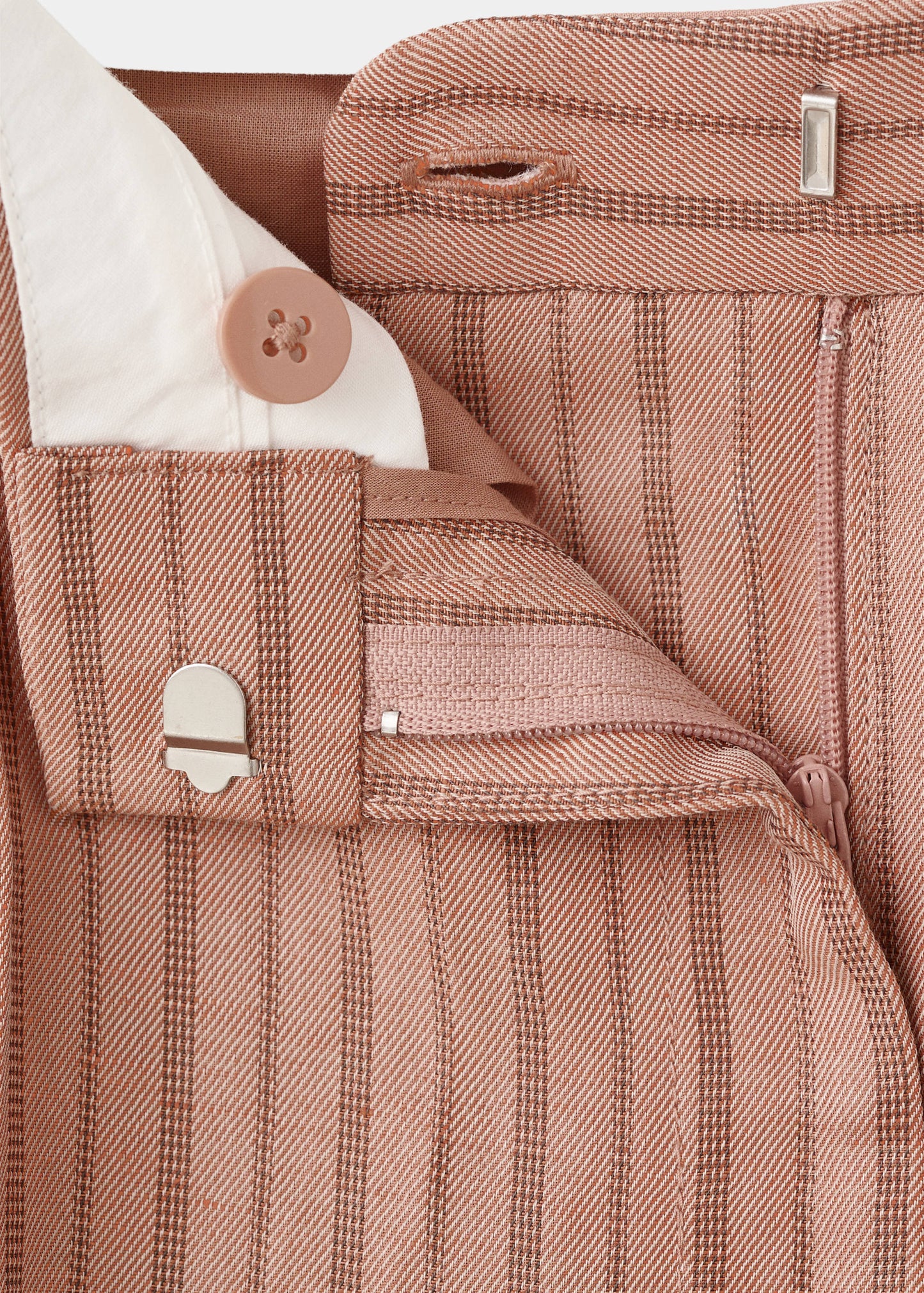 Striped linen suit trousers