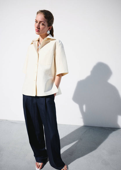 Pinstripe suit trousers